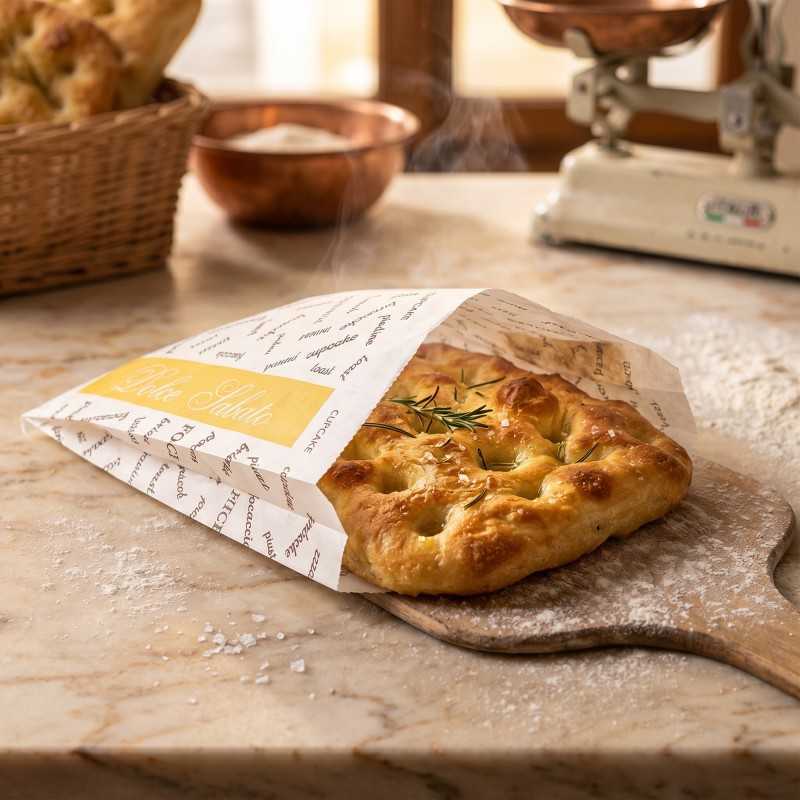 Sacchetto antigrasso avana Dolce e Salato 19x40 cm asporto panini | Crovegli