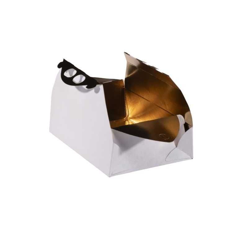 Portapaste bianco Ramage int. oro 13x19x6,5 cm | Crovegli