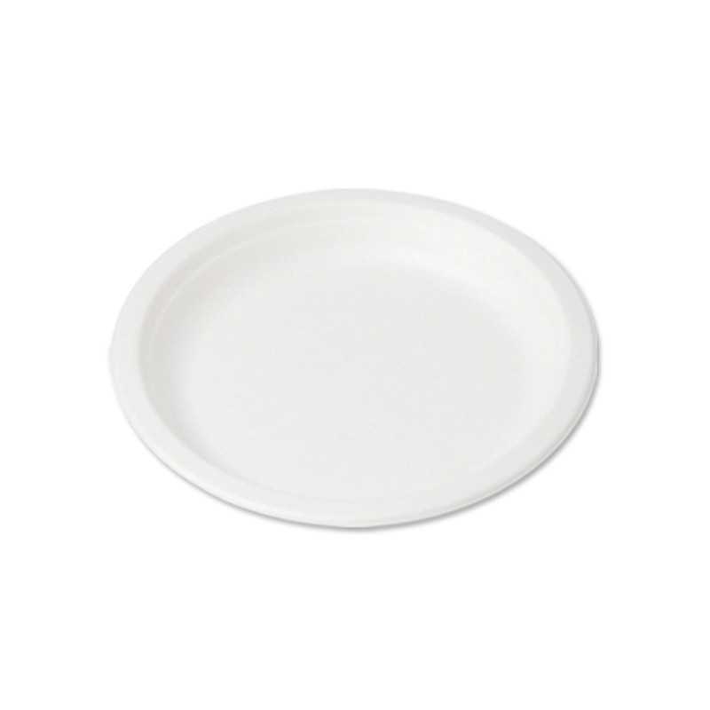 Piatto piano rotondo polpa cellulosa bio PFAS free Ø22,5 cm | Crovegli