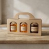 Cestello porta vasetti grandi kraft avana 3 vasetti 25x8x12 cm finestra apribile | Crovegli