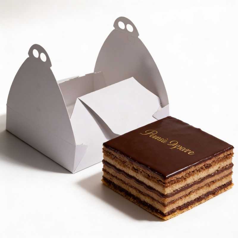 Scatola torta quadrata bianco Vitrè 19x19x7 cm | Crovegli