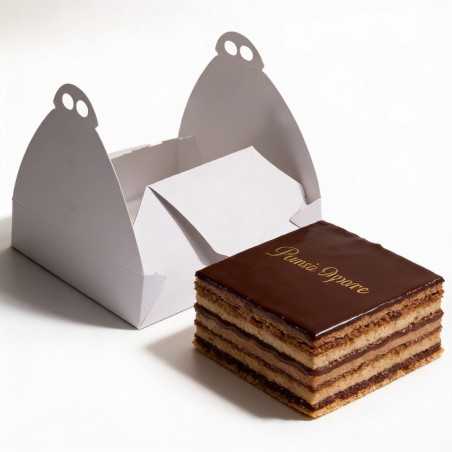 Scatola torta quadrata bianco Vitrè 19x19x7 cm | Crovegli