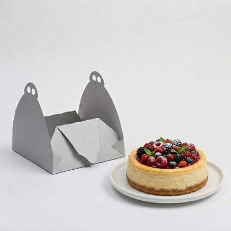 Scatola torta quadrata bianco Vitrè 29x29x7 cm | Crovegli