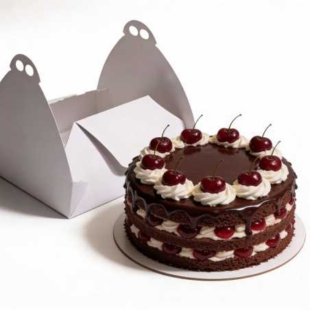 Scatola torta quadrata bianco Vitrè 25x25x7 cm | Crovegli