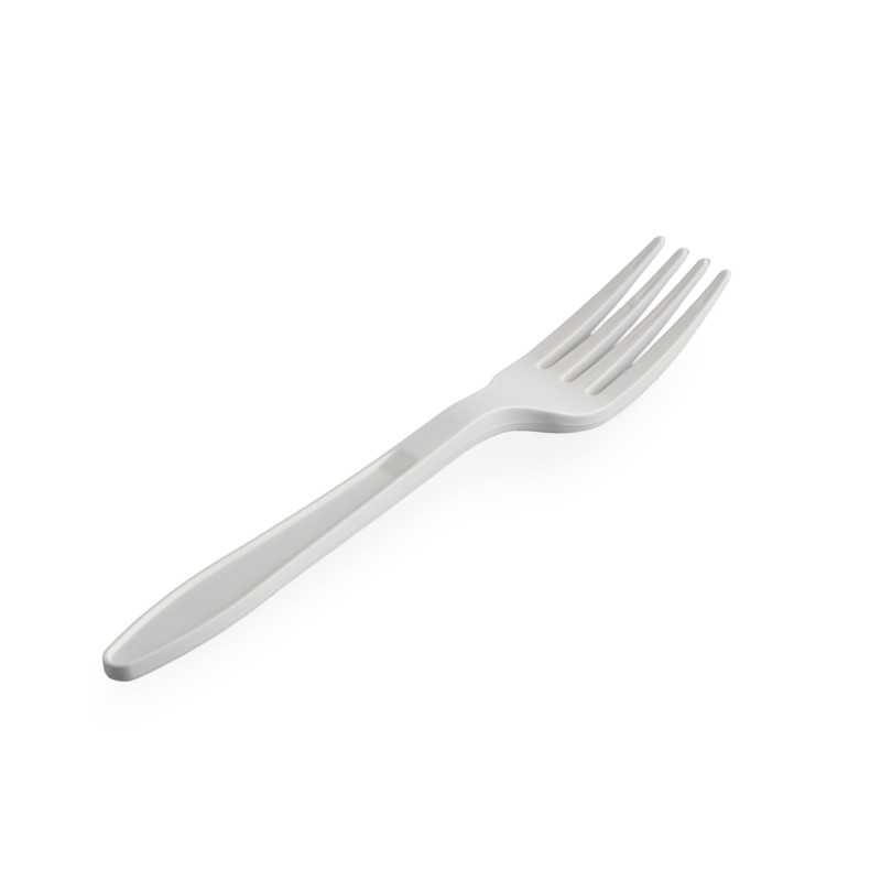 Forchetta compostabile CPLA bianca 18 cm monouso | Crovegli