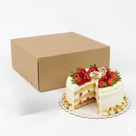 Scatola torta Dama Ecolife avana 23x23x10 | Crovegli