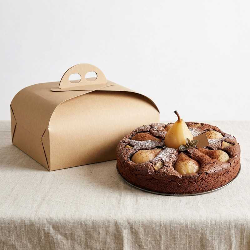 Scatola torta quadrata Ecolife avana 29x29x7 cm | Crovegli
