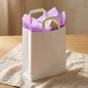 Borsa carta bianca manico piattino 22+10x30 cm | Crovegli