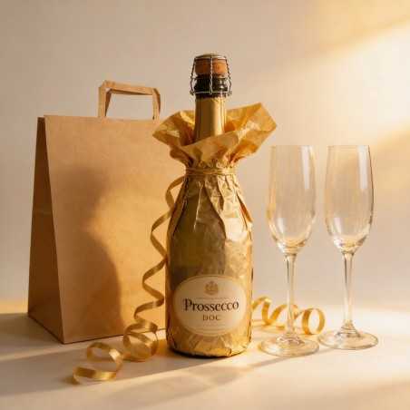 Borsa avana manico piatto take-away 28+17x32 cm | Crovegli
