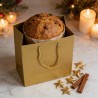 Borsa porta panettone carta oro 24x24x35 cm | Crovegli