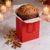Borsa porta panettone carta rossa 24x24x35 cm | Crovegli