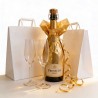 Borsa carta bianca manico ritorto take-away 25+15x24 | Crovegli