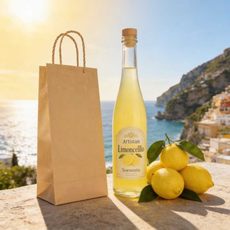 Portabottiglie carta kraft avana 18+8x38 cm cordino | Crovegli