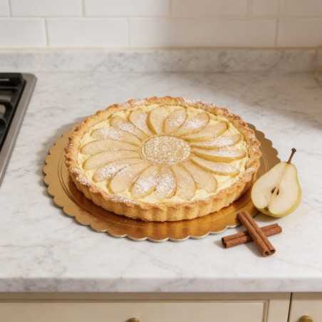 Disco sottotorta Pegaso dorato smerlato Ø 34 cm pasticceria gelateria | Crovegli
