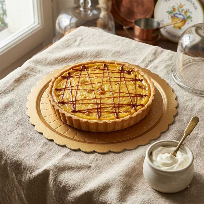 Disco sottotorta Pegaso dorato smerlato Ø 36 cm pasticceria gelateria | Crovegli
