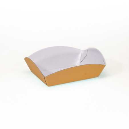 Vassoio Daisy cartone ondulato dorato 14x22,5 cm frappe chiacchiere pasticceria | Crovegli