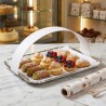 Striscia cartone patinato bianco 7x100 cm bordo vassoio pasticceria | Crovegli