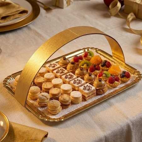 Striscia cartone dorato 5x100 cm bordo vassoio pasticceria | Crovegli