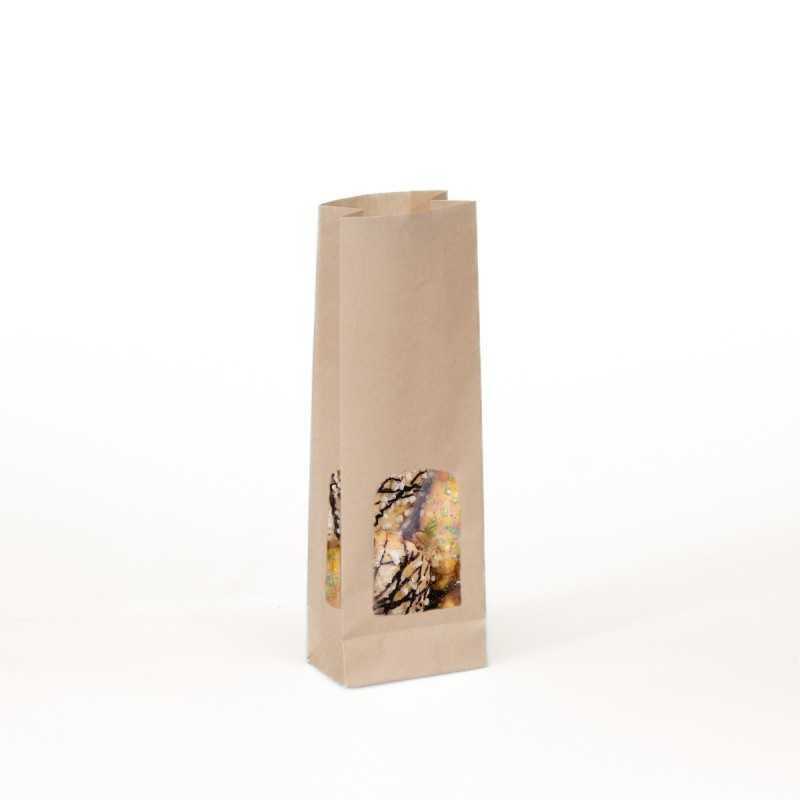 Sacchetto avana antigrasso finestra 10+6x30 cm non saldabile | Crovegli
