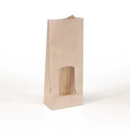 Sacchetto avana antigrasso finestra trasparente 20+5+5x33 cm asporto | Crovegli