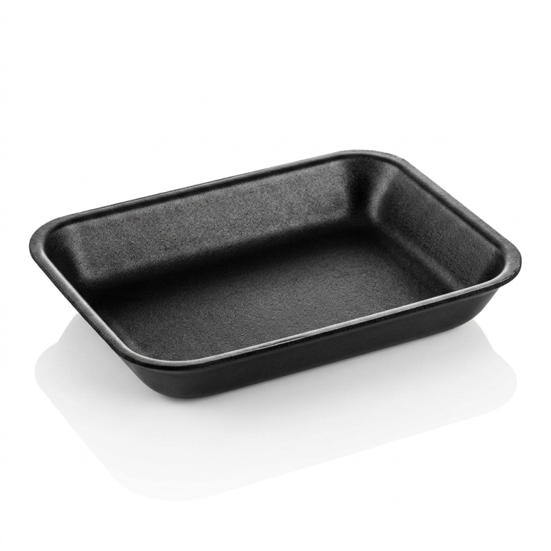 Vassoio polistirolo XPS 70SD nero non drenante 180x135 H38 mm carni formaggi | Crovegli