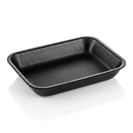 Vassoio polistirolo XPS 70SD nero non drenante 180x135 H38 mm carni formaggi | Crovegli