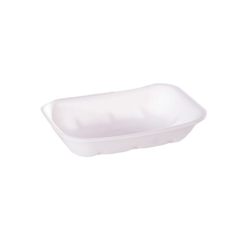Vassoio polistirolo espanso AT 70SD bianco drenante 180x135 H38 mm carni formaggi | Crovegli
