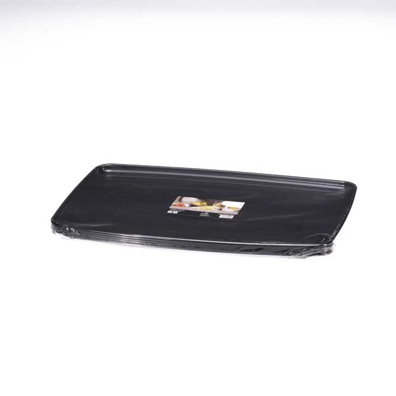 Vassoio nero rettangolare plastica rigida 30x45 cm | Crovegli