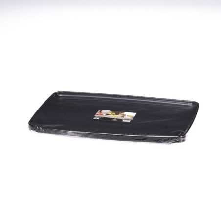 Vassoio nero rettangolare plastica rigida 30x45 cm | Crovegli