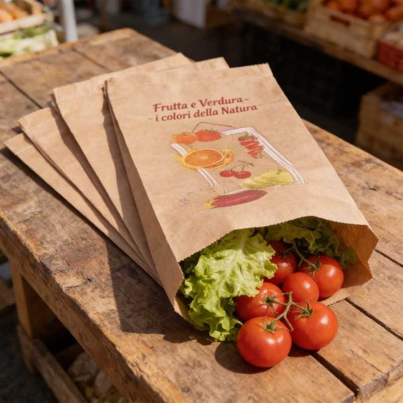 Sacchetto carta millerighe stampa frutta 12x30 cm | Crovegli