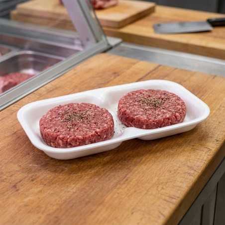 Vassoio polistirolo espanso 86 bianco non drenante 223x125 H21 mm per 2 hamburger | Crovegli