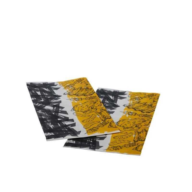 Sacchetto carta kraft bianco politenato salvagoccia pollo spiedo 15+5,5x30 cm | Crovegli