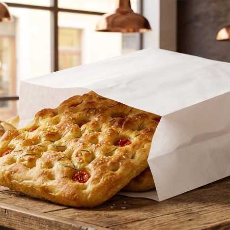 Sacchetto kraft bianco politenato antiunto 12x30 cm panini pizzette | Crovegli