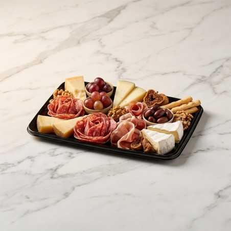 Vassoio nero rettangolare plastica rigida 30x45 cm | Crovegli