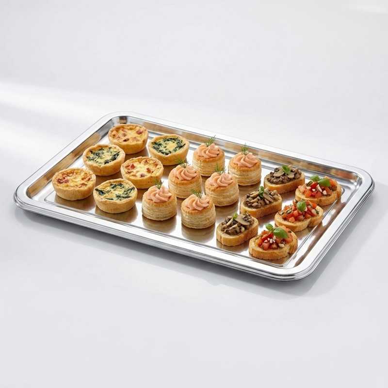 Vassoio ovale PET argento 55x30 cm | Crovegli
