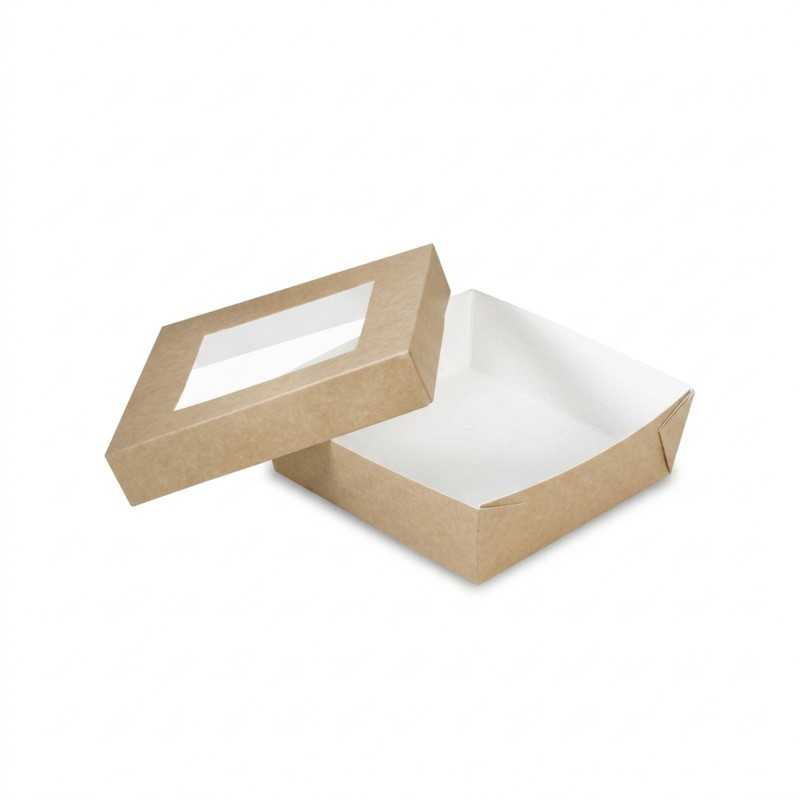 Scatola kraft con finestra 13x12x5 cm | Crovegli