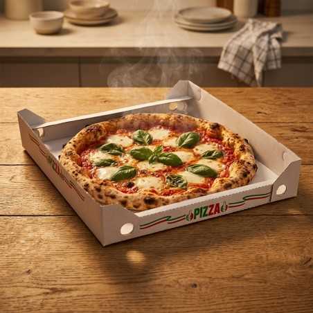 Scatola cubo pizza cartone bianco 36x36 cm | Crovegli