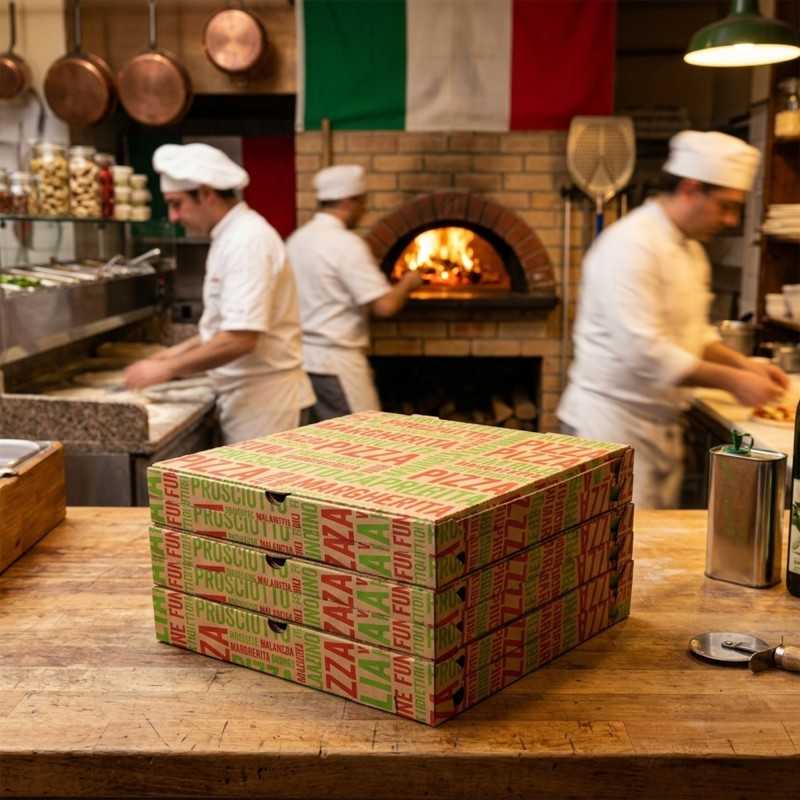 Scatola cubo pizza cartone avana 33x33 cm | Crovegli