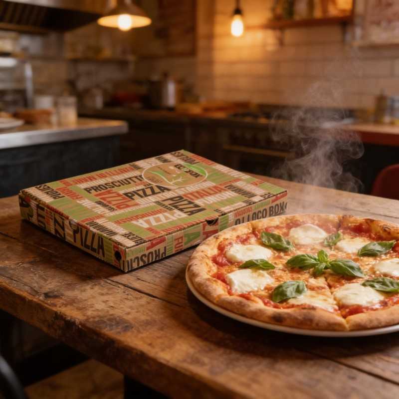 Scatola pizza al metro cartone avana 40x60 H5 cm | Crovegli