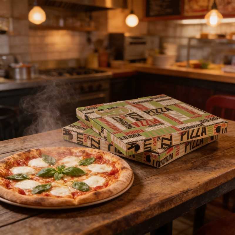 Scatola pizza cartone avana 33x33 cm | Crovegli