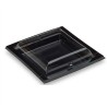 Piattino PET nero quadrato 170cc con coperchio trasparente | Crovegli
