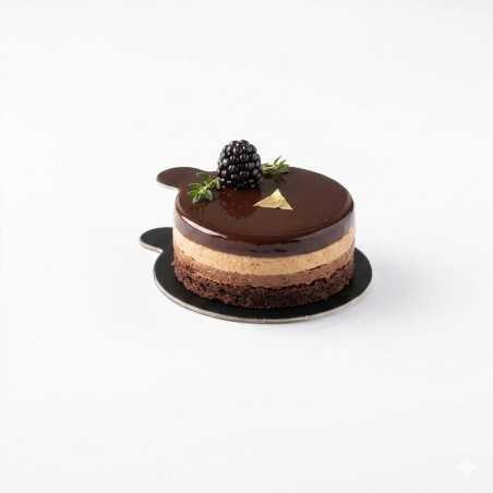 Dischetto cartoncino oro nero monoporzione Ø 8 cm pasticceria | Crovegli