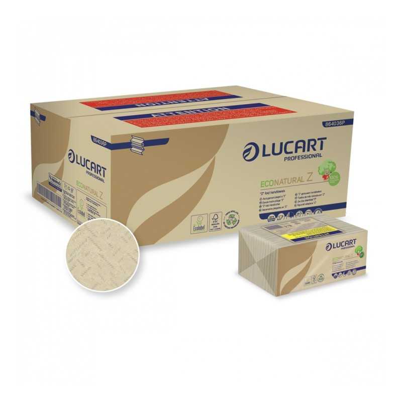 Asciugamani piegati a Z Lucart Natural 23x23,5 | Crovegli