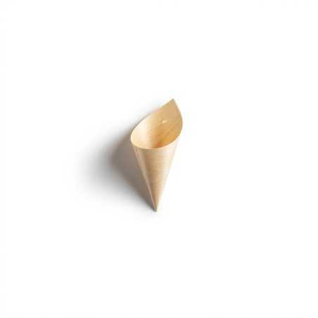 Cono legno naturale H 22,5 cm Ø 9,5 cm street food asporto | Crovegli
