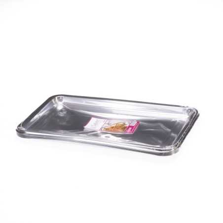Vassoio rettangolare PET argento 46x30 cm | Crovegli