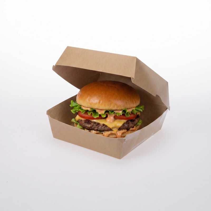 Porta hamburger cartoncino avana bio 16x15x9 cm | Crovegli