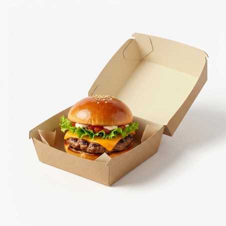 Porta hamburger cartoncino avana bio 12x12x7 cm | Crovegli