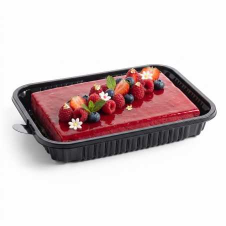 Vassoio Actipack nero 17,8x15 cm tranci torta semifreddi | Crovegli