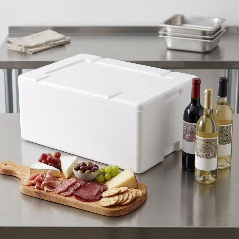 Scatola termica EPS bianco 31x27 cm H 20 cm alimenti | Crovegli