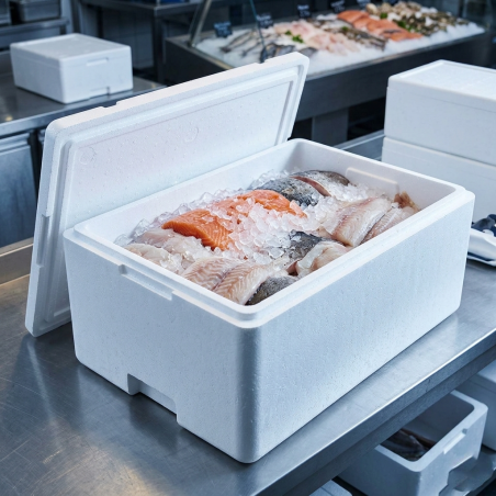 Scatola termica EPS bianco GN 33,2x54 cm H 21 cm alimenti | Crovegli